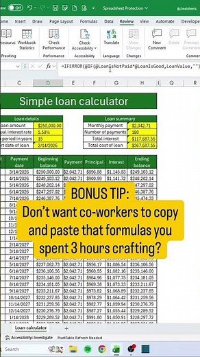 Spreadsheet Protection in Excel! 🔒 #excel
