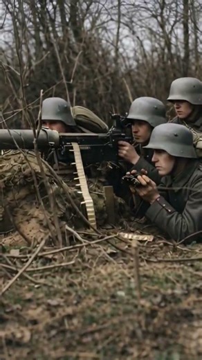 GERMAN soldiers with MAXIM machine gun #world #history