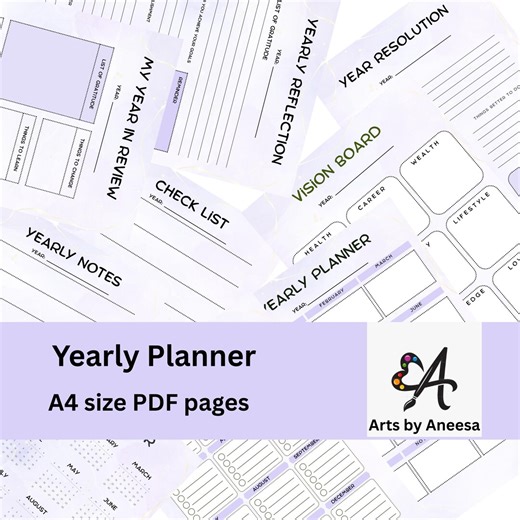 2026 Digital Planner PDF | Yearly Goal Tracker for Goodnotes, Notability - Etsy
