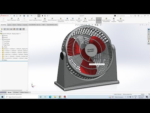 SolidWorks Assembly Tutorial | Table Fan Asssembly