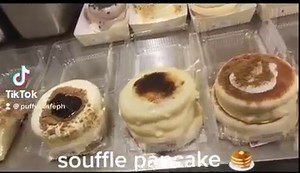 Soufflé pancakes, assemble. 😋 Ready to dispatch at Robinsons Magnolia. #pancakes | Puffy’s Soufflé Pancake Café