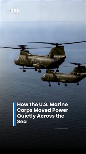 This footage is an illustrative reconstruction based on archival imagery and reference materials. It shows two CH-46 Sea Knight helicopters operated by the U.S. Marine Corps flying in coordinated formation over open water. For Western military planners, aircraft like the CH-46 were never about speed, spectacle, or intimidation. They embodied a doctrine built on reliability, crew discipline, and repeatable maritime lift. While adversaries often pursued visible power as a signal of strength, the U