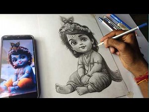 How To Draw Lord Krishna || Krishna Drawing Step by Step || Artist Anish Sharma