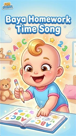 Baya Homework Time Song 🎒📚😄 | Fun School Routine Song for Kids ✨ | Nursery Rhymes 👶🎵