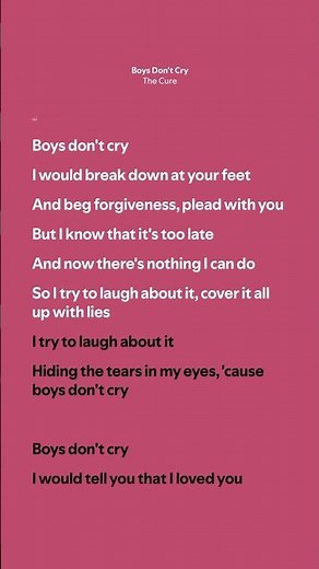 Boys Don’t Cry - The Cure (Lyrics)