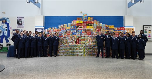 Air Force JROTC students in Suffolk celebrate successful food drive