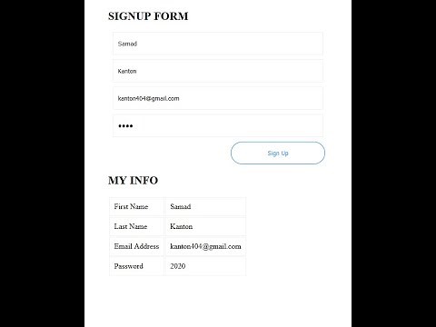 SIGNUP FORM WITH LOCALSTORAGE