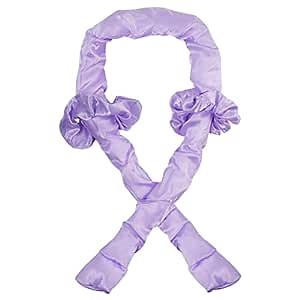 Heatless Hair Curler with Scrunchies, Flexible Overnight Sleep In Curling Rod Headband for Long Hair No Heat DIY Hair Styling Tool Hair Roller Silk Satin Soft Foam Safe for Women Girls (Purple)