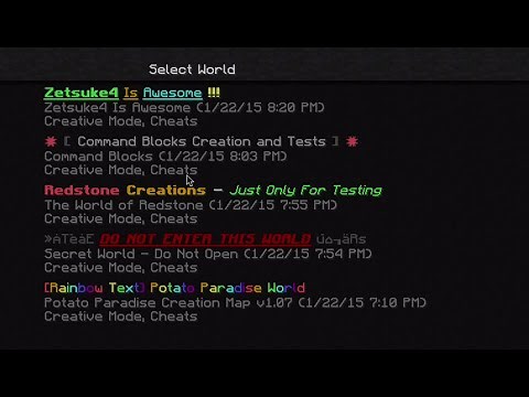 Minecraft How To Customize Single Player World Names 1.8