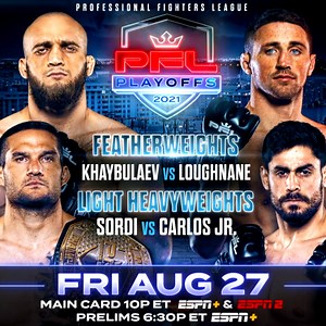 46K views · 9.1K reactions |  IT'S FIGHT WEEK! The final 2021 #PFLPlayoffs event goes down THIS Friday, August 27th featuring the Light Heavyweights & Featherweights! | PFL MMA | Facebook