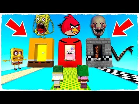 ¡NO ELIJAS LA DIMENSIÓN EQUIVOCADA! Bob Esponja .exe, Angry Birds y FNAF en Minecraft