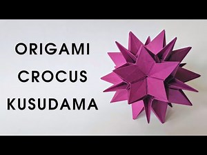 Origami CROCUS KUSUDAMA | How to make a paper crocus | Origami flowers