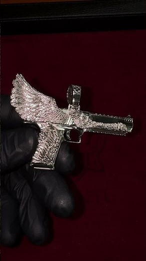 .925 Silver Desert Eagle Gun Pendant | Item #69153 & Item #69121
