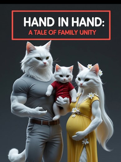 Hand in Hand: A Heartwarming Family Unity Cat Story