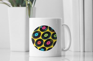 Vinyl Records Mug | Colorful Music Pattern Design - Etsy