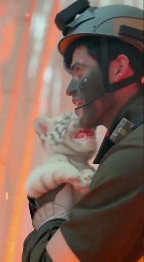 "Rescue Through the Flames: Saving a White Tiger Cub from the Wildfire"