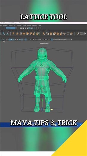 Maya Trick: Use Lattice Tool for Character Shaping #shorts #mayatips