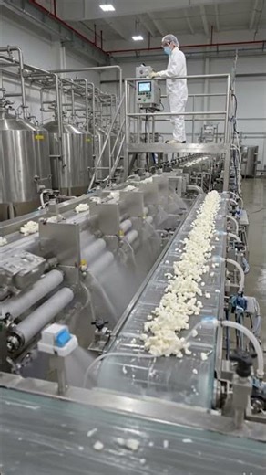 From MILK to CHEESE: The Precision of INDUSTRIAL CHEESE Production #milk #cheese #factoryprocess