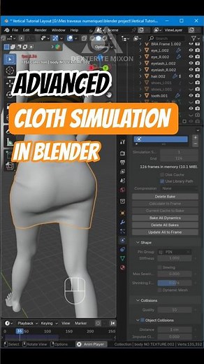 Advanced cloth simulation in blender #blender #b3d #blender3d #clothsimulation #3dmodeling