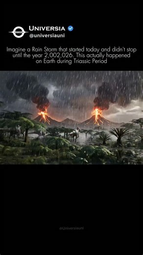 ᴜɴɪᴠᴇʀsɪᴀ on Instagram: "The rain that built a world. 🌧️🦖🌋 About 232 million years ago, during the Triassic Period, the sky opened up and didn't close for nearly two million years. This phenomenon is known to scientists as the Carnian Pluvial Event. The Volcanic Trigger: The rain wasn't an accident. Massive volcanic eruptions in the Wrangellia terrane released a staggering amount of greenhouse gases. This caused global temperatures to soar, which increased evaporation from the oceans, leading