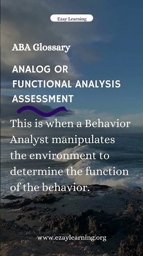 Analog or Functional Behavior Assessment #abaexamprep functionalbehavior #appliedbehavioranalysis