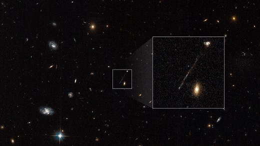 Hubble Sees Possible Runaway Black Hole Creating a Trail of Stars - NASA Science