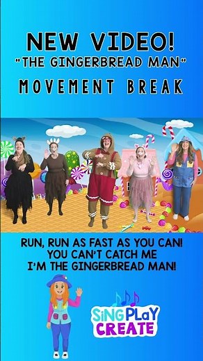 New "Gingerbread Man" Song Kids Video