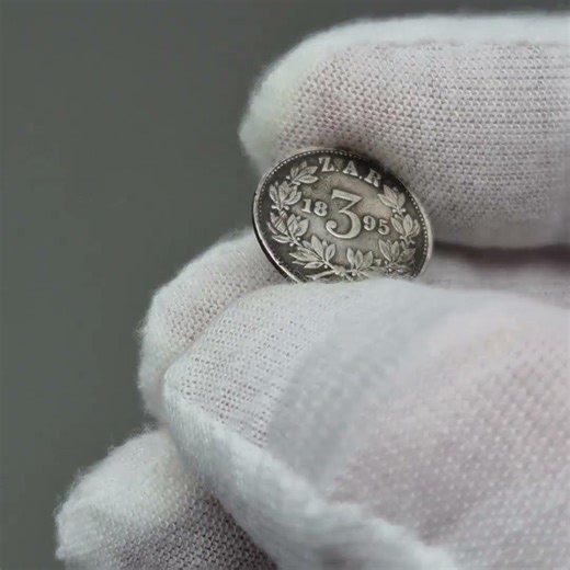 1895 3 Pence South Africa Coin Paul Kruger Silver ZAR