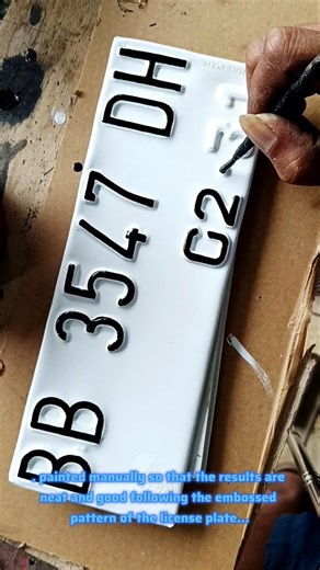 how to painting ideas vehicles number plate with brush. #automobile #handmade