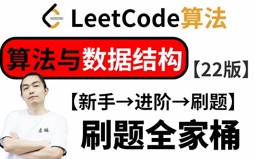 【LeetCode官发】B站最新发布2022年LeetCode数据结构与算法系统学习教程（新手→体系学习→刷题）