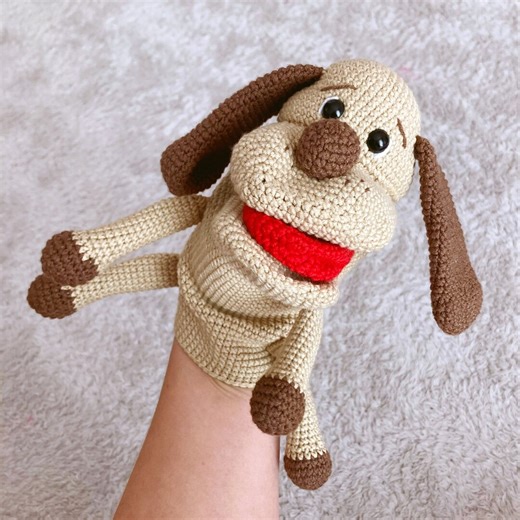 Crochet Dog Hand Puppet: Movable Mouth, Therapy Toy - Etsy Australia