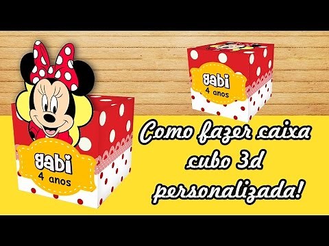 Como fazer caixa cubo personalizada no Photoscape - Montando minha festa