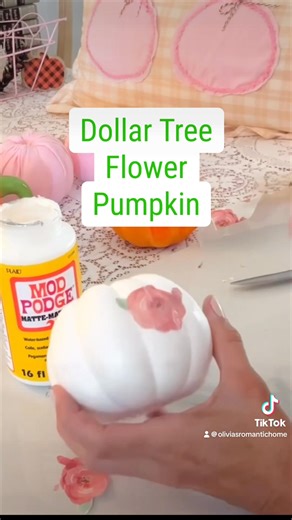 2.9K views · 54 reactions | Just made the cutest DIY Dollar Tree floral pumpkin—so easy, festive, and perfect for fall decor!  | Olivia's Romantic Home DIY | Facebook