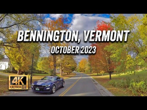 Scenic Drive Around North Bennington, Bennington, Old Bennington, Vermont in Oct 2023 - Fall Foliage