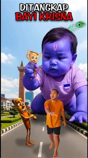 Apa❗Dikejar Bayi Krisna Raksasa ❗Begini Cara Buatnya❗#editing #tutorial