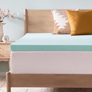 Linenspa 3" Cooling Gel and Green Tea Infused Memory Foam Mattress Topper, Twin