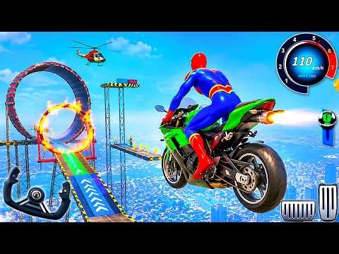 Mega Ramp Stunt Bike Simulator 3D - Motor Bike Motocross Impossible Racing - Android GamePlay #5