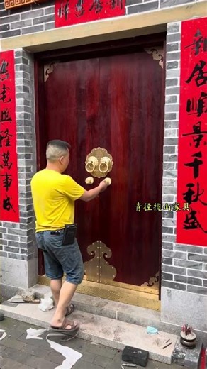 Old Wooden Door with Pure Copper Gear Lock | Rustic & Practical #ubdiy #woodendoor #woodworking