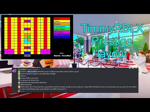 TimmyRBLX F2P BEGINNER PRESTIGE layout (5k Customers + 1M Per hour) Roblox My Restaurant