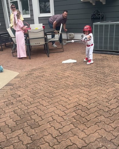 3.2K views · 10K reactions | Little man got a pitching machine and a full Cardinals uniform for his 3rd birthday! Time to hit!! | Jake DePew | Facebook