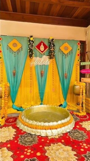 🌼 Royal Haldi Backdrop Setup 💛✨ | Premium Wedding Decor in Nagpur 🎬
