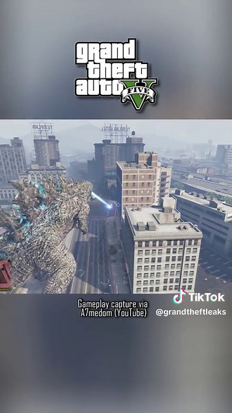 Godzilla GTA V mod is AWESOME #gta #gta5 #rockstargames #grandtheftauto #grandtheftauto5 #rdr2 #reddeadredemption2