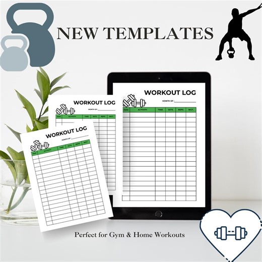 Printable Workout Log Fitness Tracker Gym Planner PDF - Etsy Canada