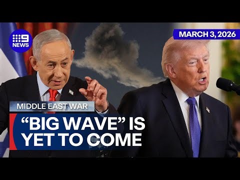 ‘Big wave’: America and Israel ramp up their assault on Iran | 9 News Australia