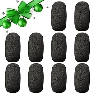 10-Pack Small Foam Windscreens for Lavalier Mics - High-Density Foam Mic Covers for Headset Protection