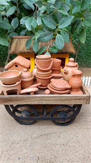 Tiny Food Centre on Instagram: "Miniature Clay kitchen Set  . . . . . Beautiful Teracotta kitchen set from Hastakalasrishti DM to @hastakalasrishti . . . #miniatureclaypots #minikitchenset #miniature #tiny_food_centre #tinykitchenset #viralreels #instagramreels #primitivecioking #miniaturecooking #reels #trending #viral #viralreels #miniaturekitchenset #claykitchenset #miniature #instagramreels #trendingreels"