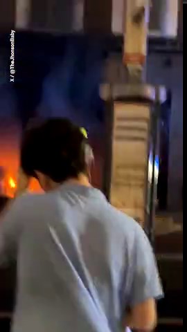 London Fire Brigade fight to put out fire at Reuben's shop on Baker Street