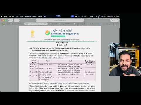 NTA URGENT-Update✅|JEE Main 2026 April Admit Card Release Date ✅|JEE Main 2026 Admit Card LINK