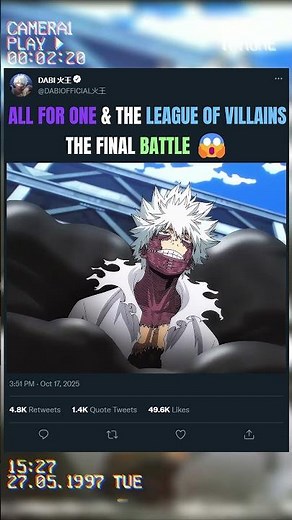 ALL FOR ONE & THE LEAGUE OF VILLAINS, THE FINAL BATTLE 😱 | #animeedit #myheroacademia #anime