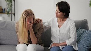 Depressed Blonde Emotionally Crying On Couch Stock Footage Video (100% Royalty-free) 1075884611 | Shutterstock